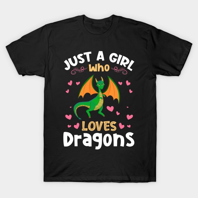 Just a Girl who Loves Dragons Gift T-Shirt by aneisha